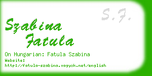 szabina fatula business card